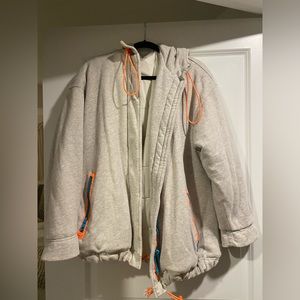 Thick/Warm Grey with neon accent Teddy Free People Jacket